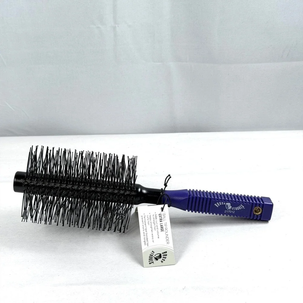 Purple X Large Hair Brush Snarl Resistant Rounded Ball Tips For Volume Styling